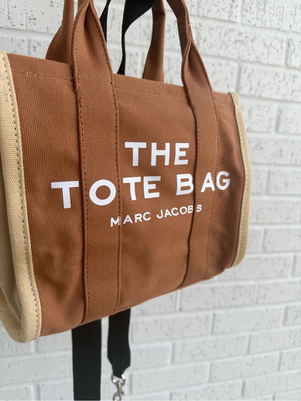 Marc Jacobs Brown Canvas 'The Tote Bag' with Cream Trim